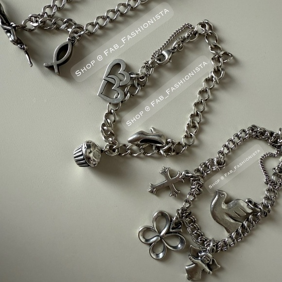James Avery Retired Charm bracelets angel butterfly cupcake high heel cross - Picture 4 of 4